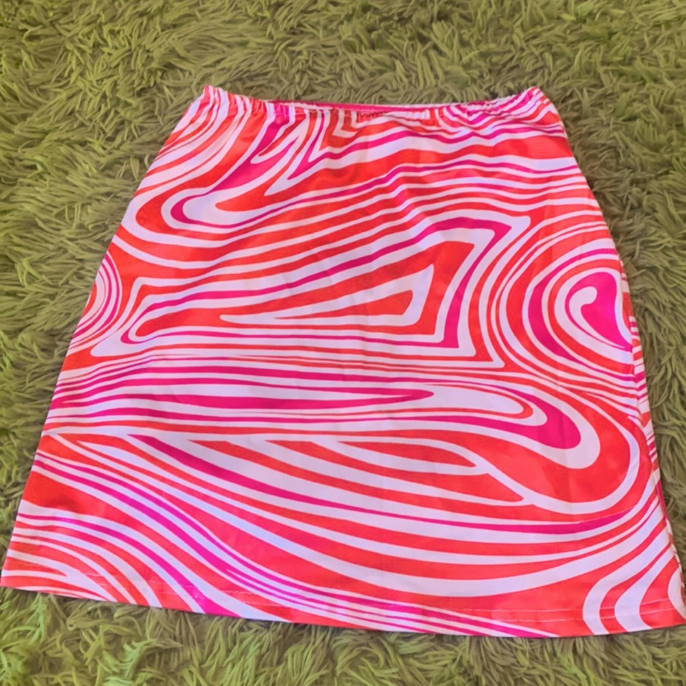 Retro neon shein print skirt